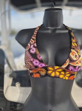 Victoria's Secret Floral Pattern Bikini Bottom - Brown & Yellow